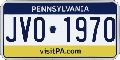PA license plate JVO1970