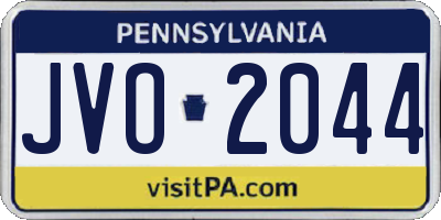 PA license plate JVO2044
