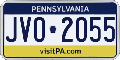 PA license plate JVO2055