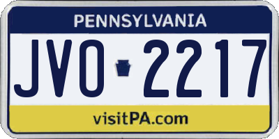 PA license plate JVO2217