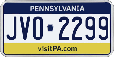 PA license plate JVO2299