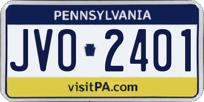 PA license plate JVO2401