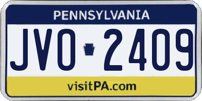 PA license plate JVO2409
