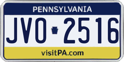 PA license plate JVO2516
