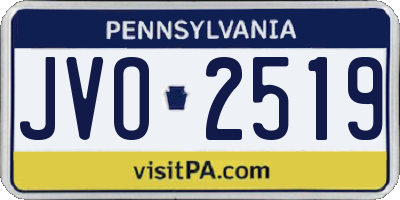 PA license plate JVO2519