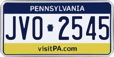 PA license plate JVO2545