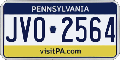 PA license plate JVO2564
