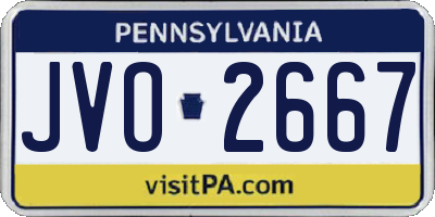 PA license plate JVO2667