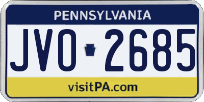 PA license plate JVO2685