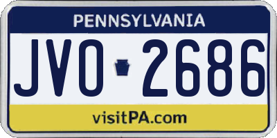 PA license plate JVO2686
