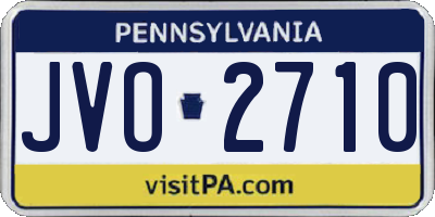 PA license plate JVO2710