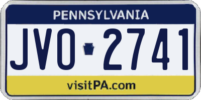 PA license plate JVO2741