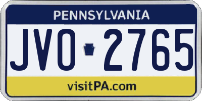 PA license plate JVO2765