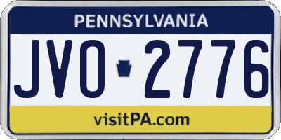 PA license plate JVO2776