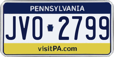 PA license plate JVO2799