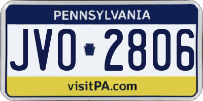 PA license plate JVO2806