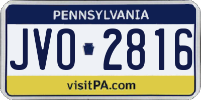 PA license plate JVO2816