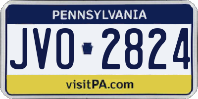 PA license plate JVO2824