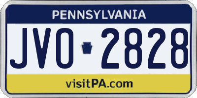 PA license plate JVO2828