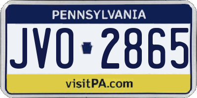 PA license plate JVO2865