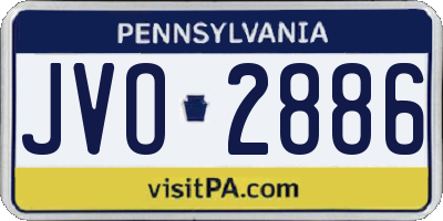 PA license plate JVO2886