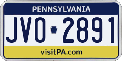 PA license plate JVO2891