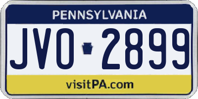 PA license plate JVO2899
