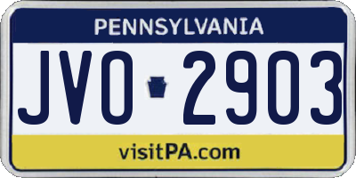 PA license plate JVO2903