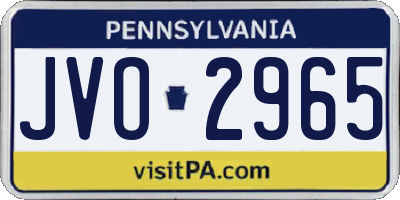PA license plate JVO2965
