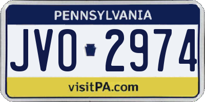 PA license plate JVO2974