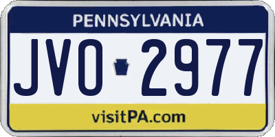 PA license plate JVO2977