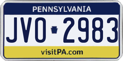 PA license plate JVO2983