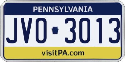 PA license plate JVO3013