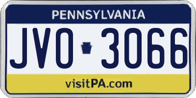 PA license plate JVO3066