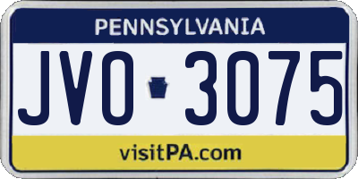 PA license plate JVO3075