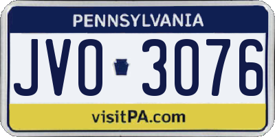 PA license plate JVO3076