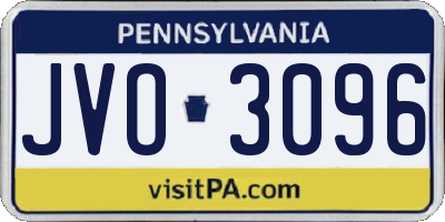 PA license plate JVO3096