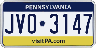 PA license plate JVO3147