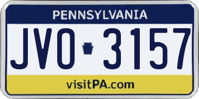PA license plate JVO3157