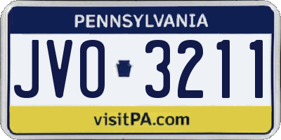PA license plate JVO3211