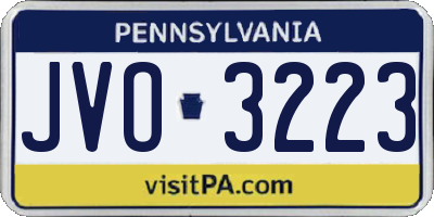 PA license plate JVO3223