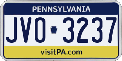 PA license plate JVO3237