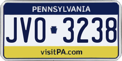 PA license plate JVO3238