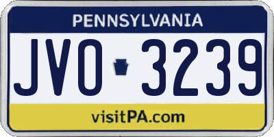 PA license plate JVO3239