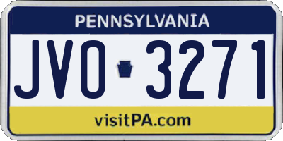 PA license plate JVO3271
