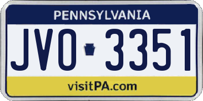 PA license plate JVO3351