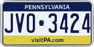 PA license plate JVO3424