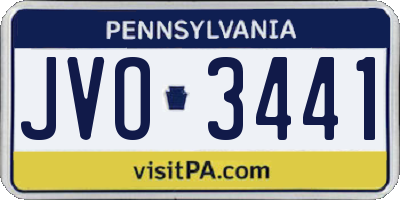 PA license plate JVO3441
