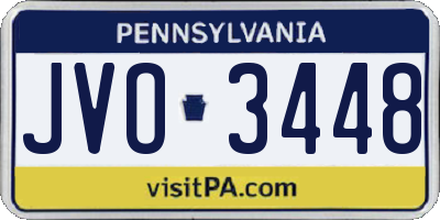 PA license plate JVO3448