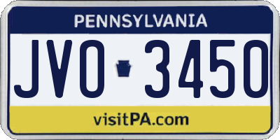 PA license plate JVO3450